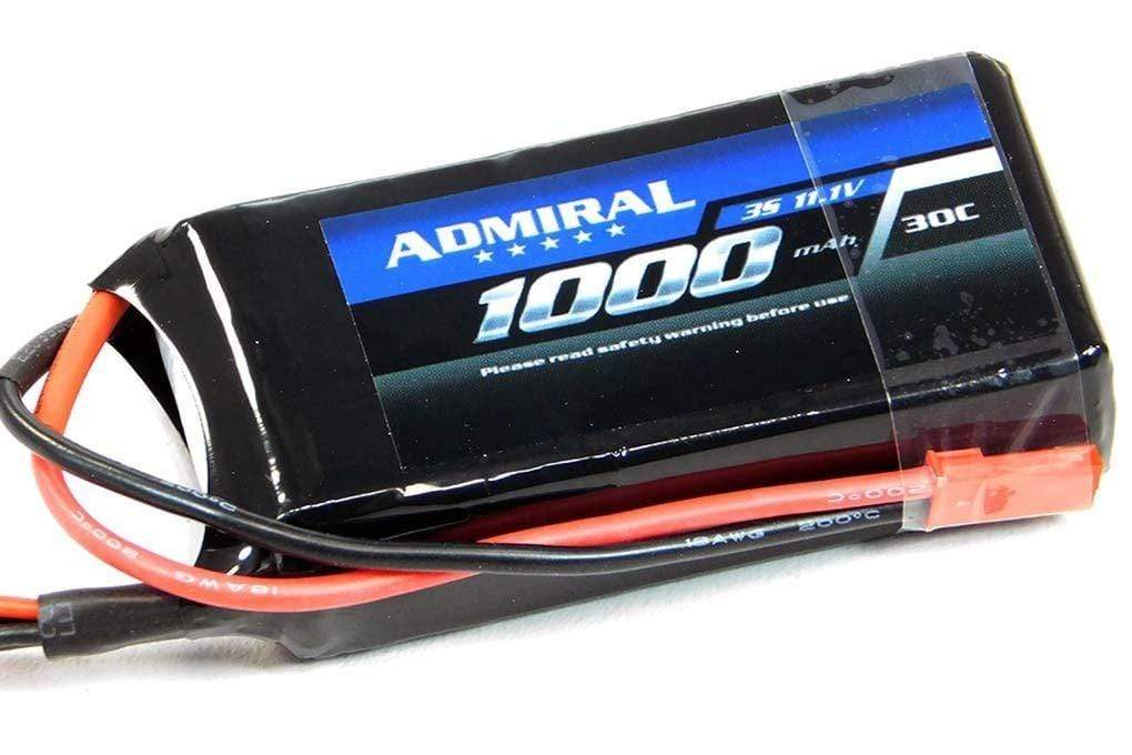 Admiral 1000mAh 3S 11.1V 30C LiPo Battery with JST Connector