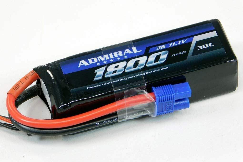 Admiral 1800mAh 3S 11.1V 30C LiPo Battery with EC3 Connector