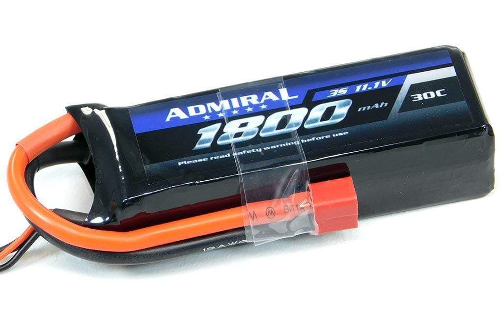 Admiral 1800mAh 3S 11.1V 30C LiPo Battery with T Connector