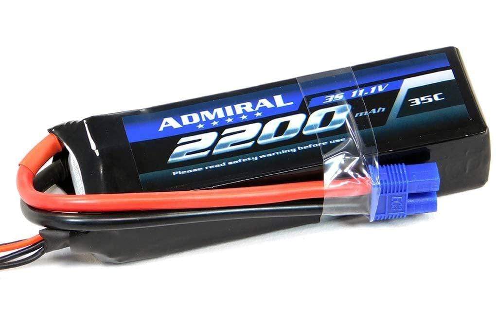 Admiral 2200mAh 3S 11.1V 35C LiPo Battery with EC3 Connector
