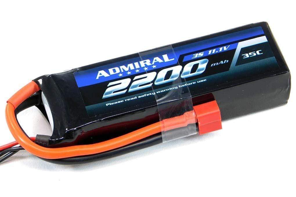 Admiral 2200mAh 3S 11.1V 35C LiPo Battery with T Connector