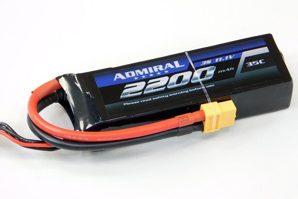 Admiral 2200mAh 3S 11.1V 35C LiPo Battery with XT60 Connector