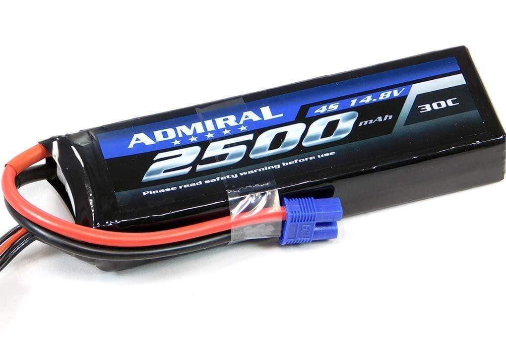 Admiral 2500mAh 4S 14.8V 30C LiPo Battery with EC3 Connector