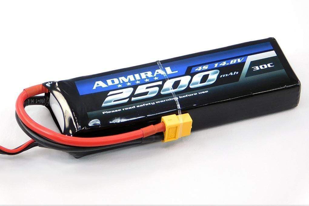 Admiral 2500mAh 4S 14.8V 30C LiPo Battery with XT60 Connector