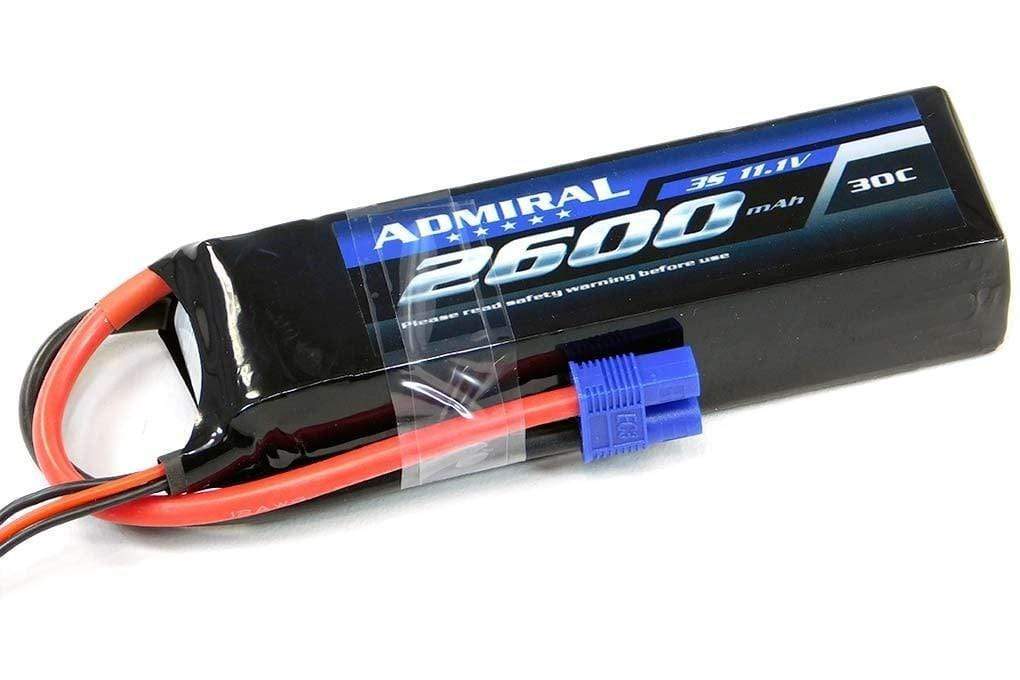 Admiral 2600mAh 3S 11.1V 30C LiPo Battery with EC3 Connector