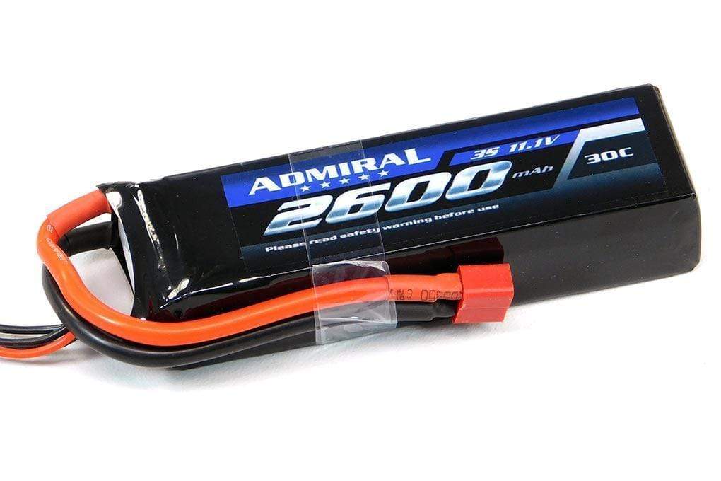 Admiral 2600mAh 3S 11.1V 30C LiPo Battery with T Connector