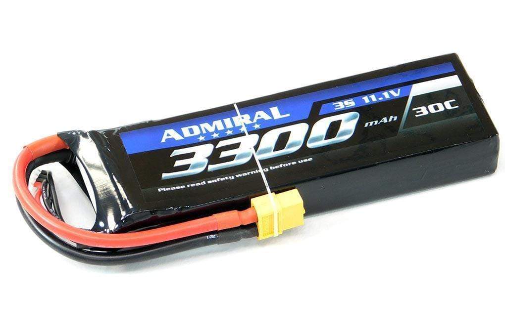 Admiral 3300mAh 3S 11.1V 30C LiPo Battery with XT60 Connector
