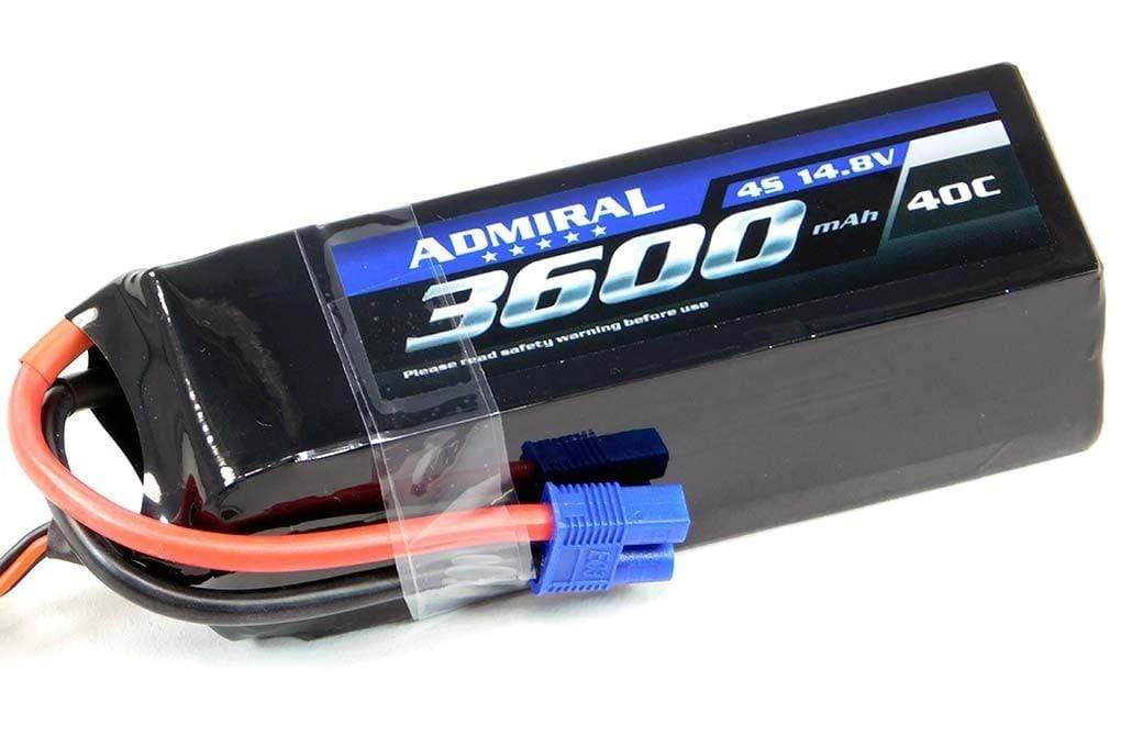 Admiral 3600mAh 4S 14.8V 40C LiPo Battery with EC3 Connector