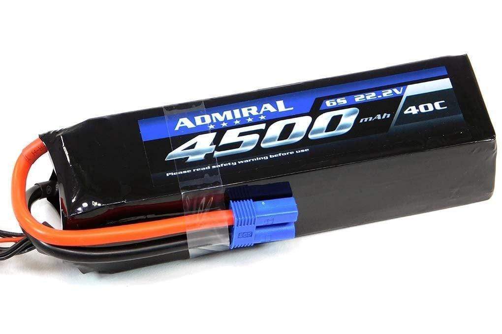 Admiral 4500mAh 6S 22.2V 40C LiPo Battery with EC5 Connector