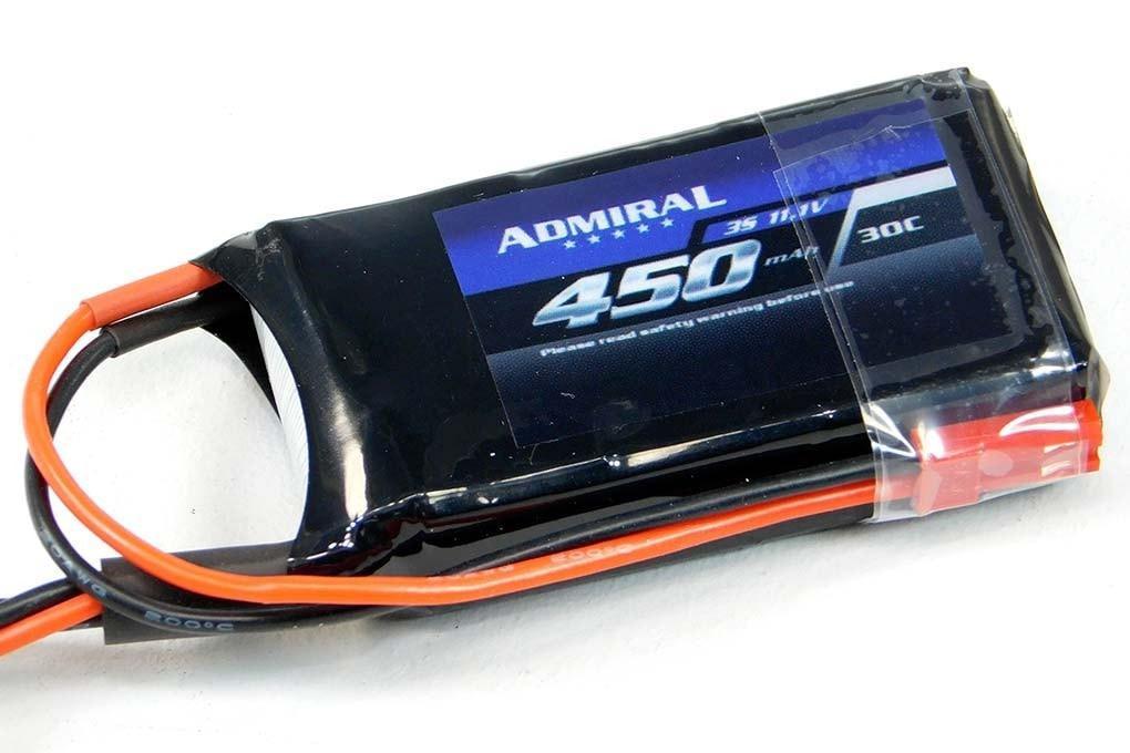 Admiral 450mAh 3S 11.1V 30C LiPo Battery with JST Connector