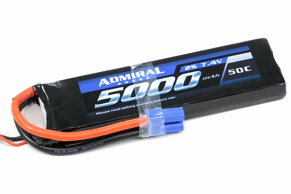 Admiral 5000mAh 2S 7.4V 50C LiPo Battery with EC5 Connector
