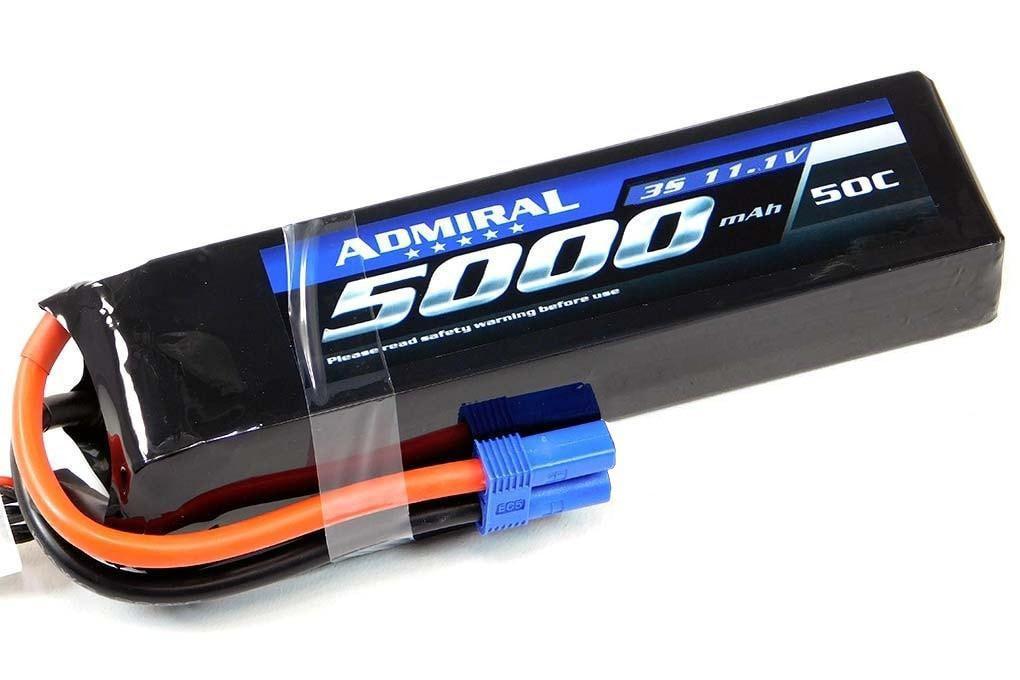 Admiral 5000mAh 3S 11.1V 50C LiPo Battery with EC5 Connector