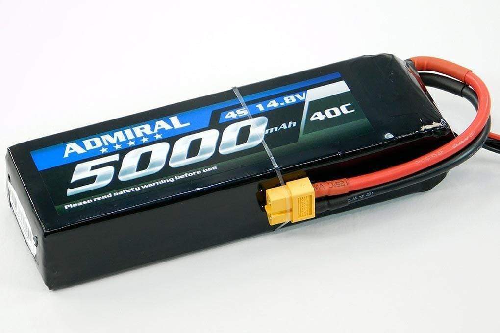 Admiral 5000mAh 4S 14.8V 40C LiPo Battery with XT60 Connector