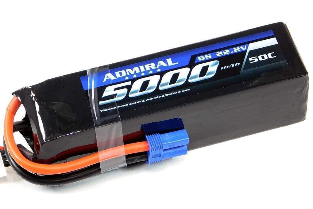 Admiral 5000mAh 6S 22.2V 50C LiPo Battery with EC5 Connector