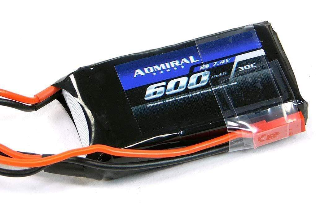 Admiral 600mAh 2S 7.4V 30C LiPo Battery with JST Connector