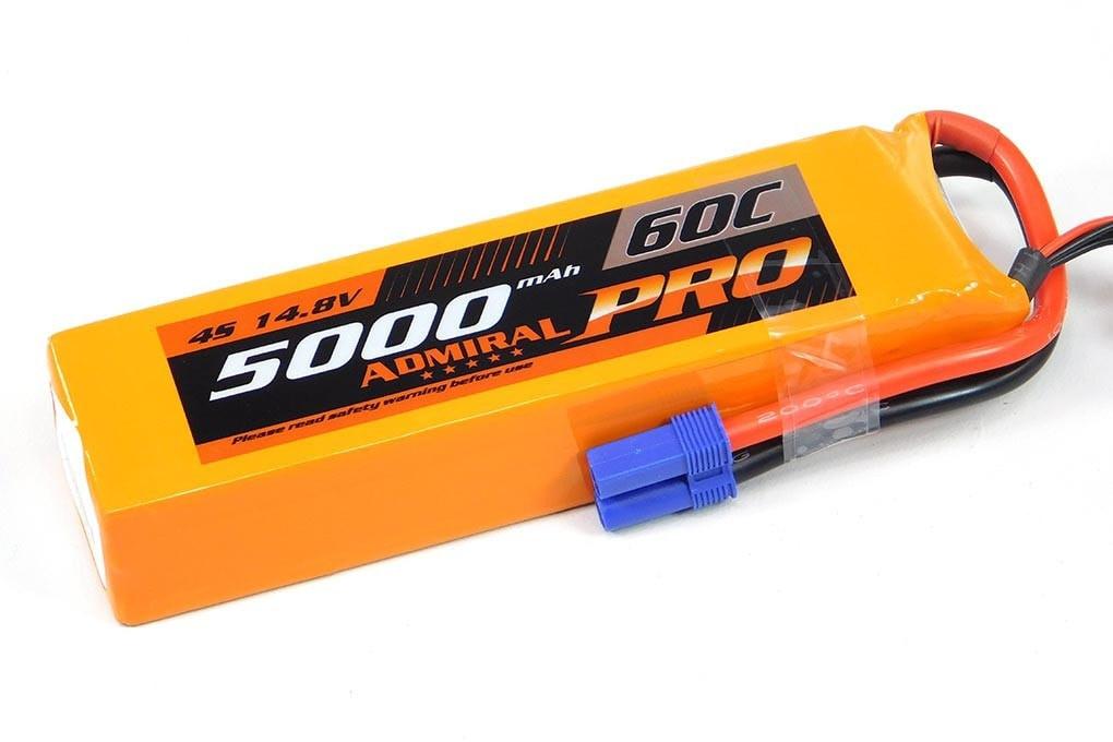Admiral Pro 5000mAh 4S 14.8V 60C LiPo Battery with EC5 Connector