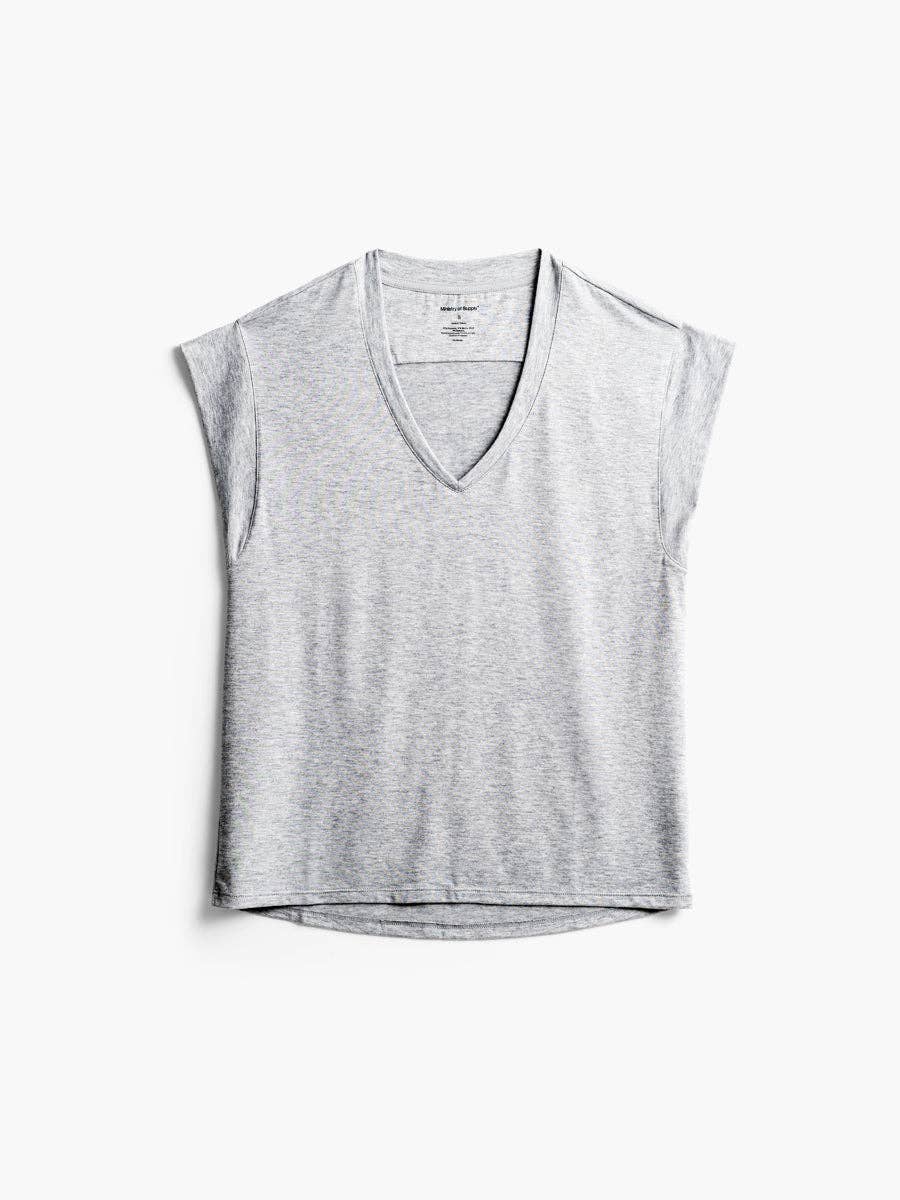 Women's Composite Merino V-Neck Tee - Pale Grey Heather: Pale Grey Heather / L