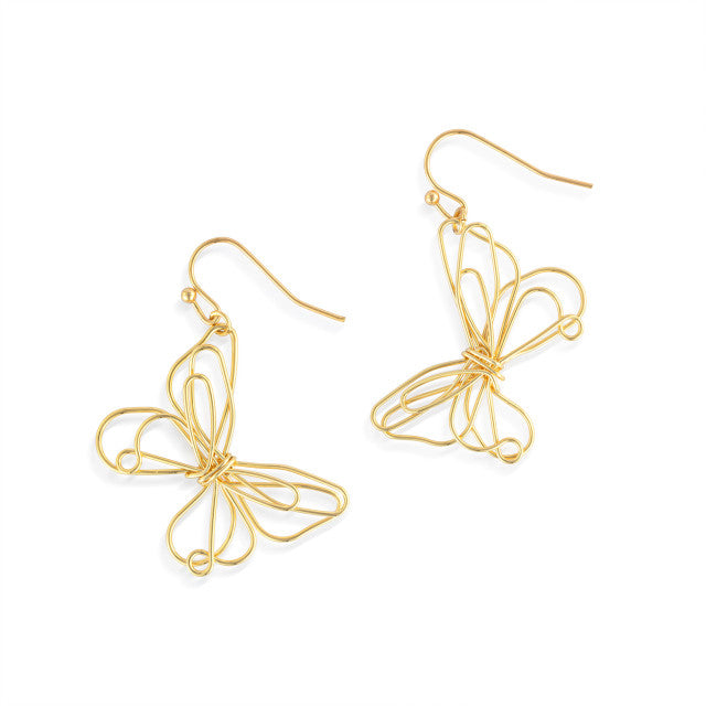 Elisabeth Hays Gold Open Butterfly Earrings
