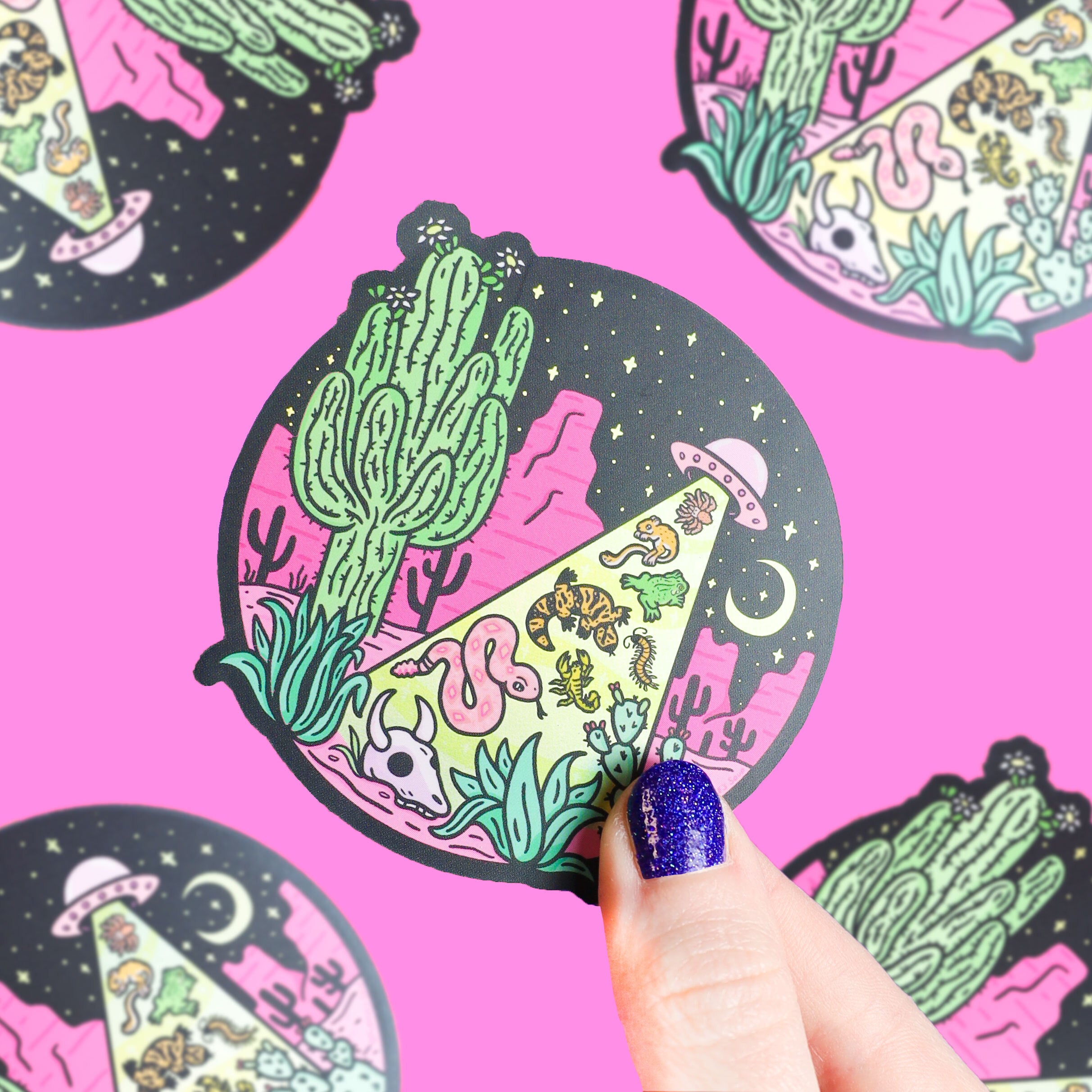 Desert Abduction Metallic Vinyl Sticker
