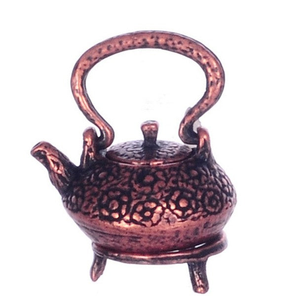 Antique Copper Dollhouse Miniature Teapot