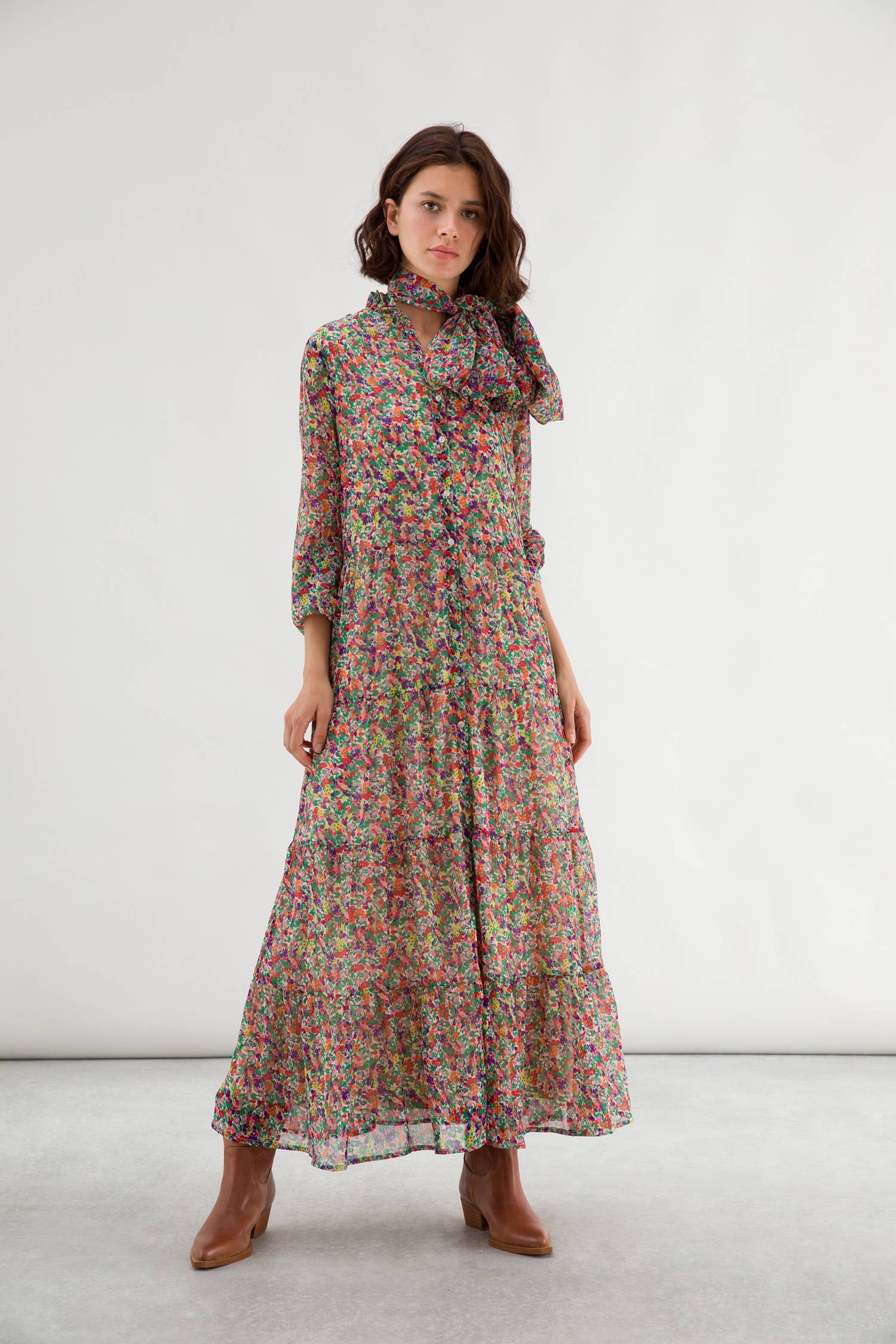 Floral print chifon dress        (404504-188): M