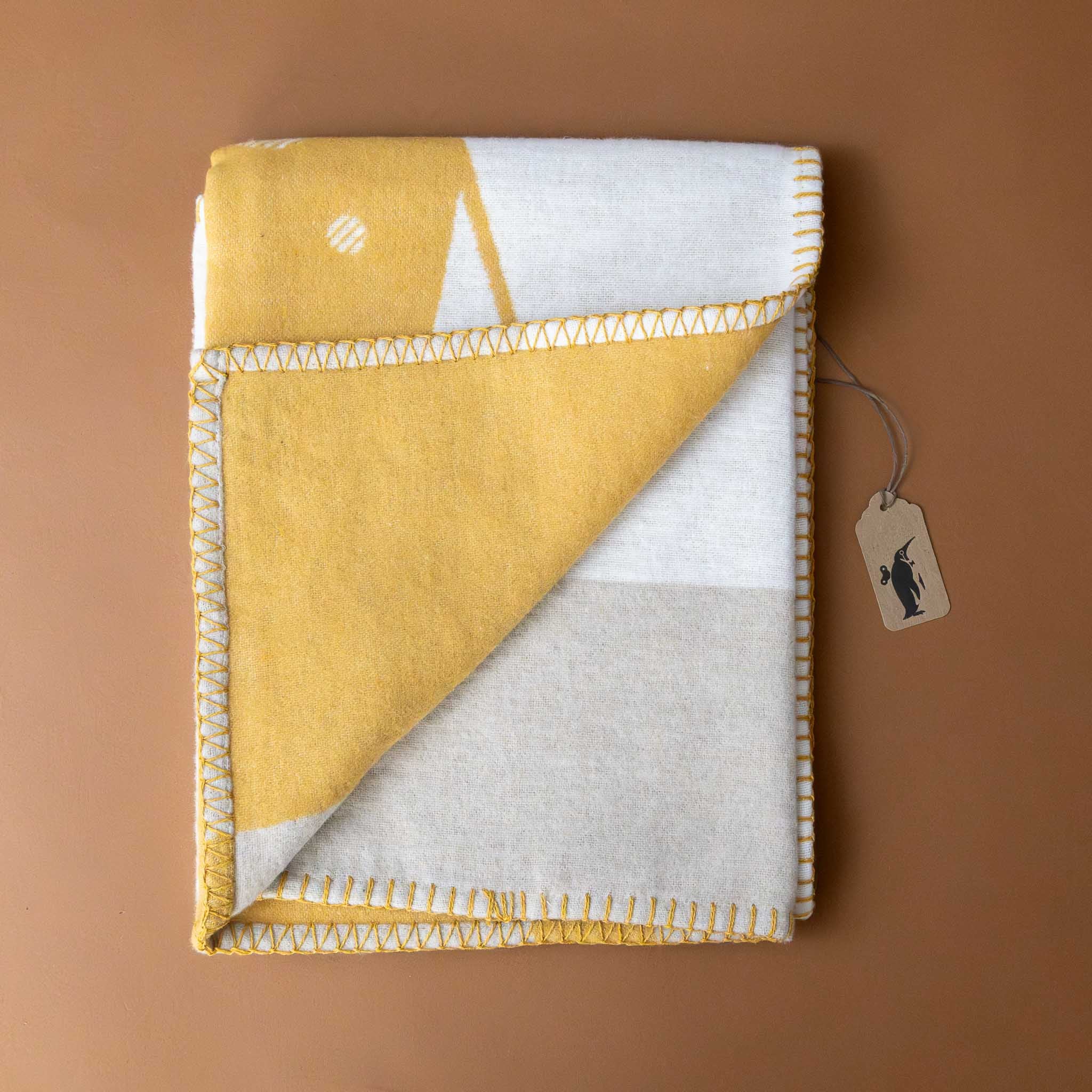 Baby Blanket | Embroidered Giraffe - Ecru