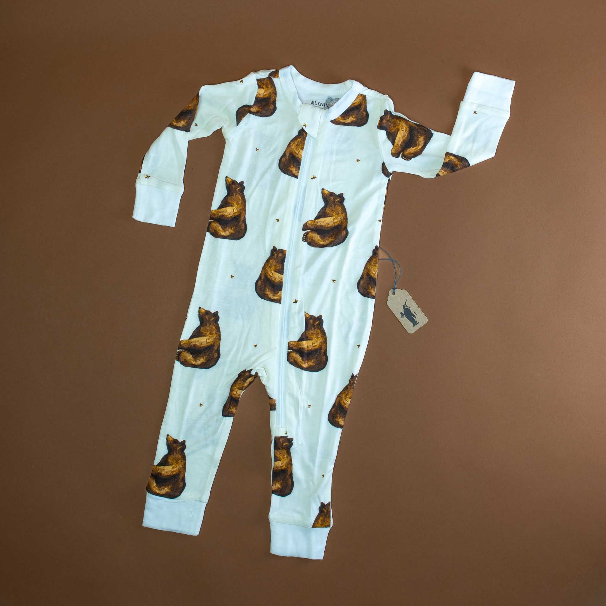 Bamboo Zipper Pajamas | Honey Bear
