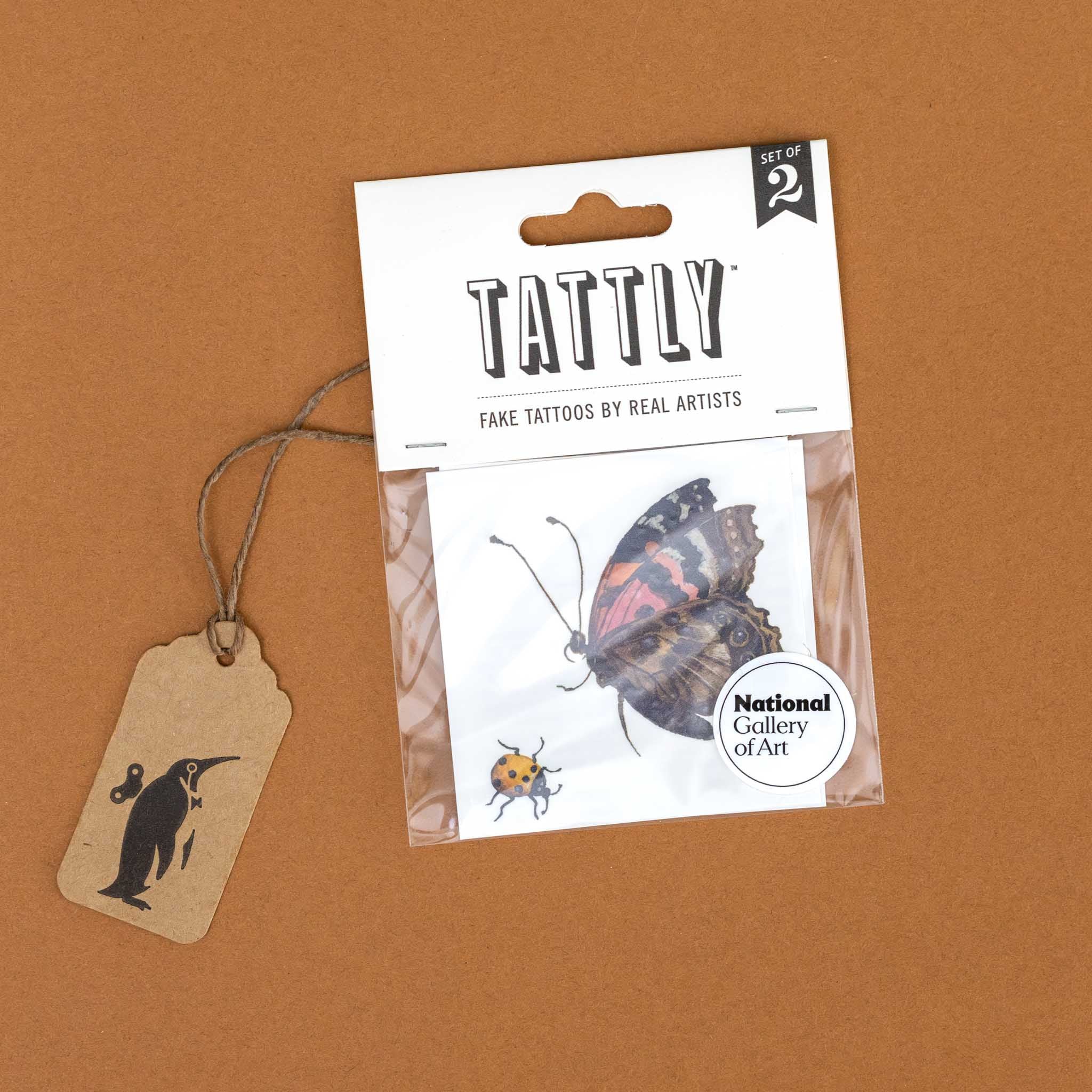 Beetle & Butterfly Temporary Tattoo Pair