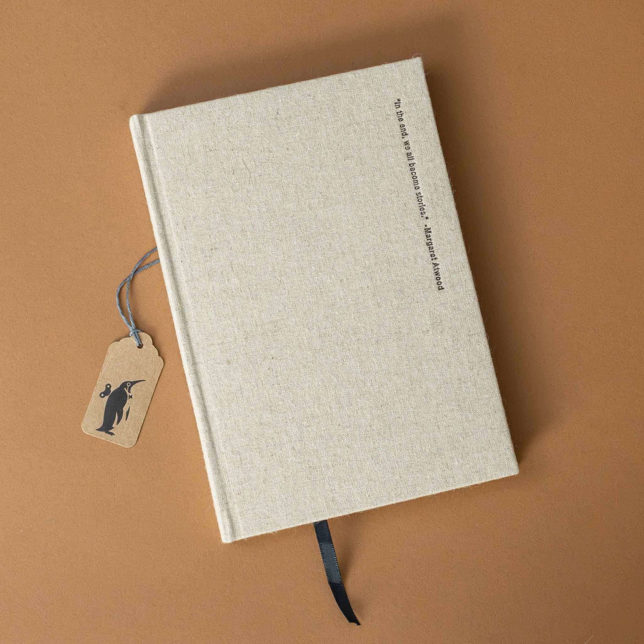 Beige Linen Notebook | We All Become Stories