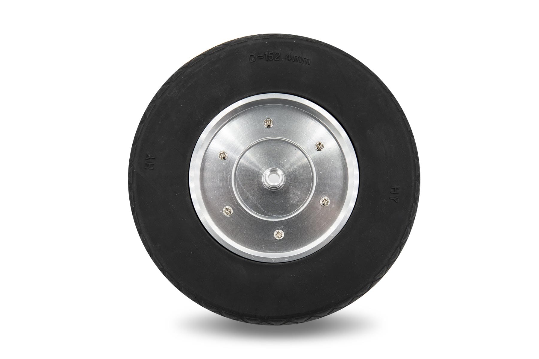 BenchCraft 152mm (6") x 46mm Solid Rubber Wheel w/ Aluminum Hub for 6mm Axle
