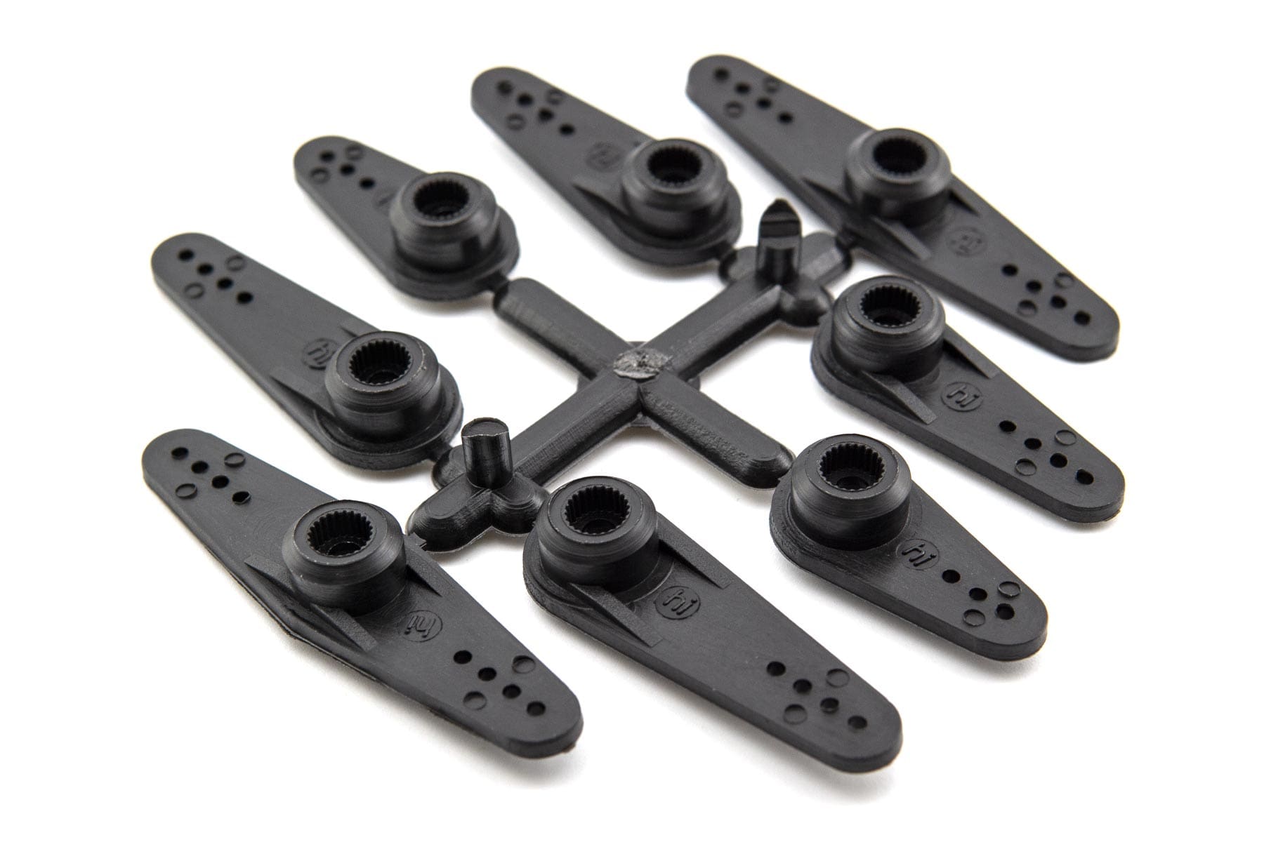 BenchCraft Heavy Duty 24T Hitec Servo Arm Set - Black (8 Pcs)