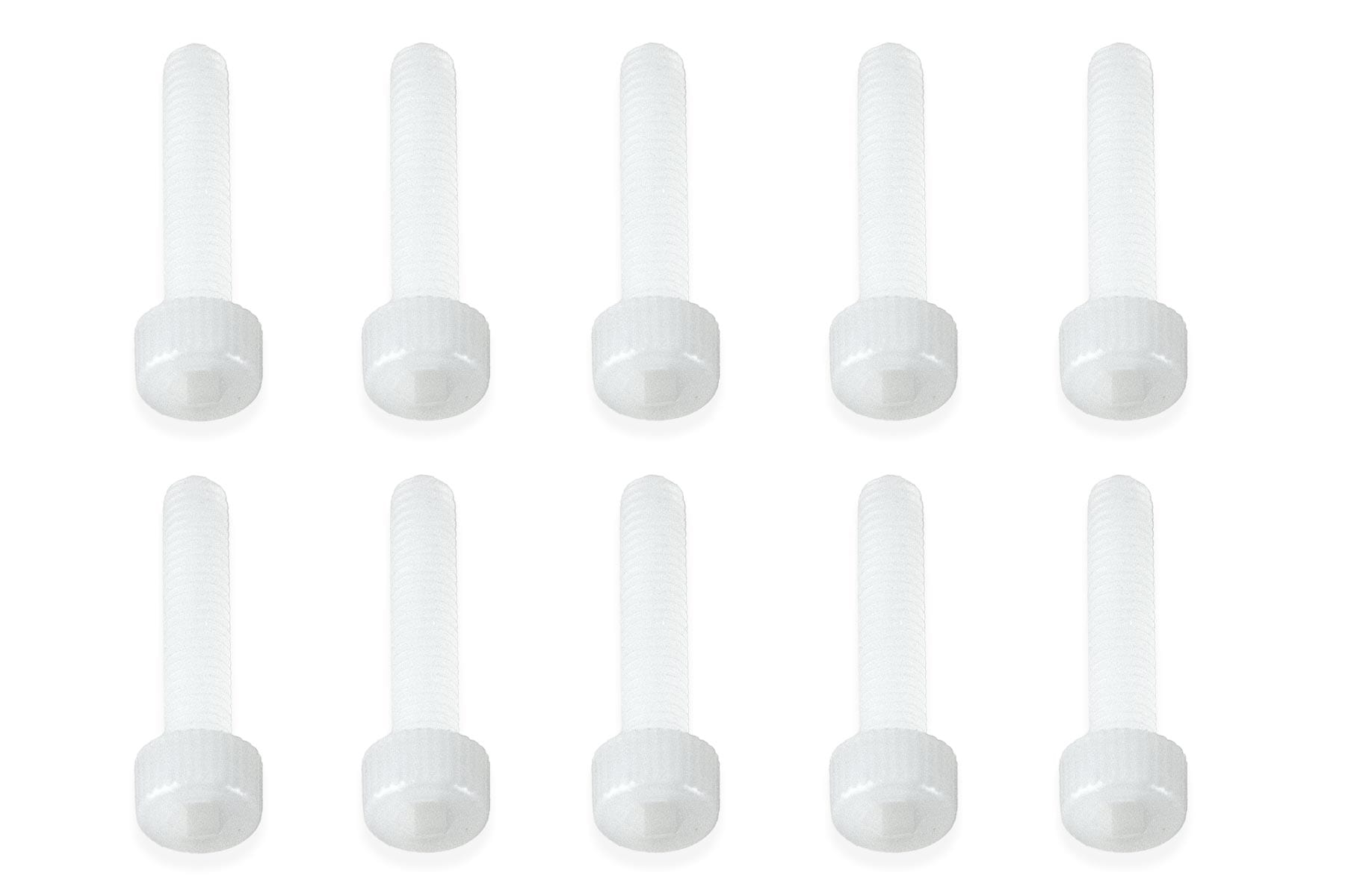 BenchCraft M3 x 15mm Nylon Hex Screws - White (10 Pack)