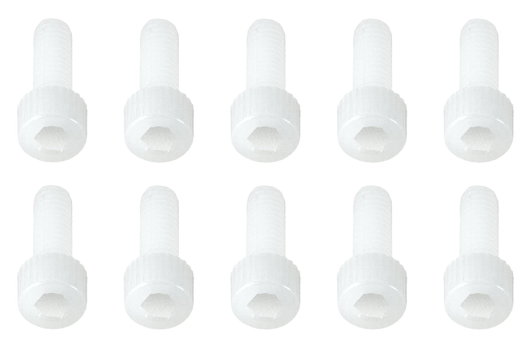 BenchCraft M4 x 12mm Nylon Hex Screws - White (10 Pack)