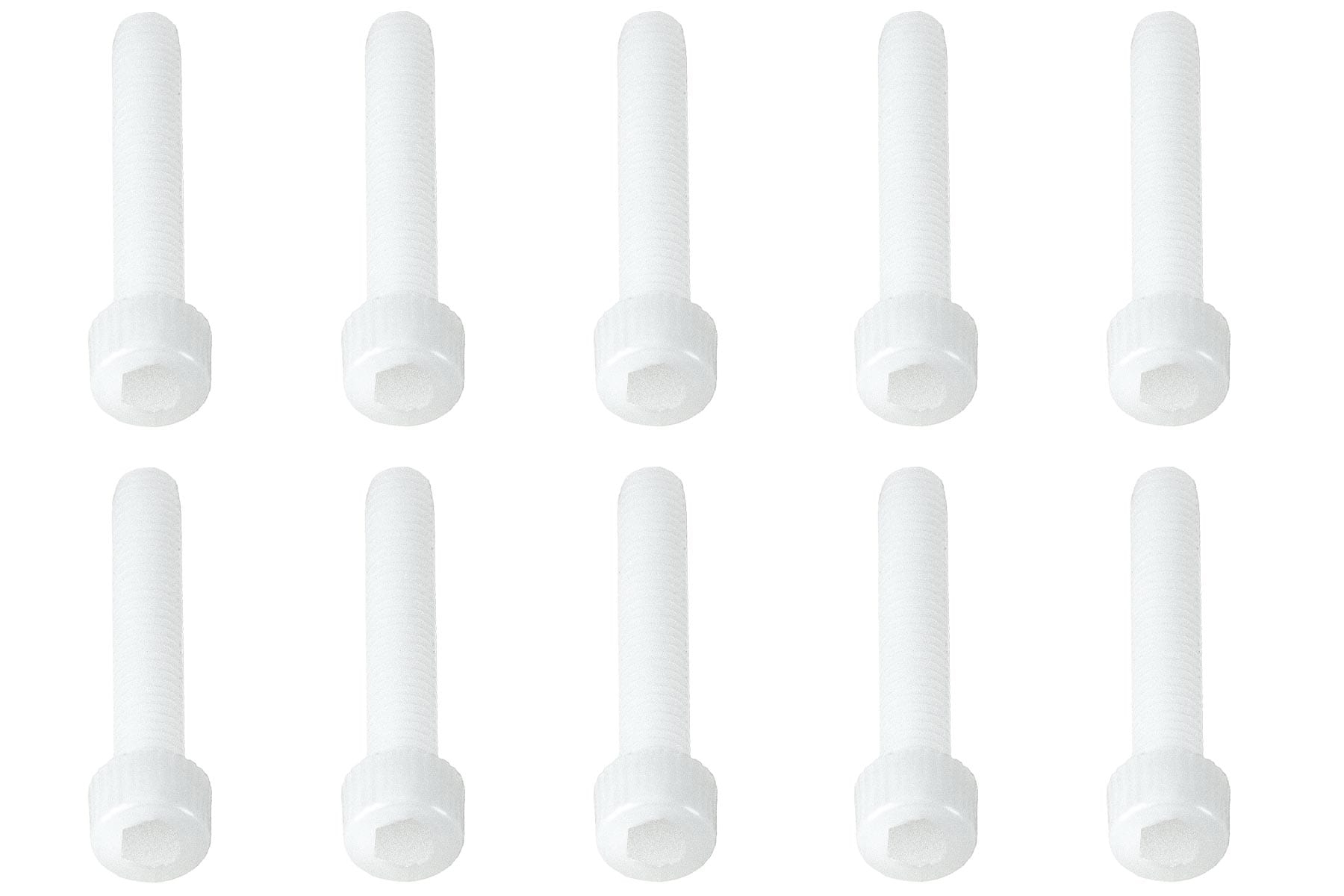 BenchCraft M4 x 25mm Nylon Hex Screws - White (10 Pack)