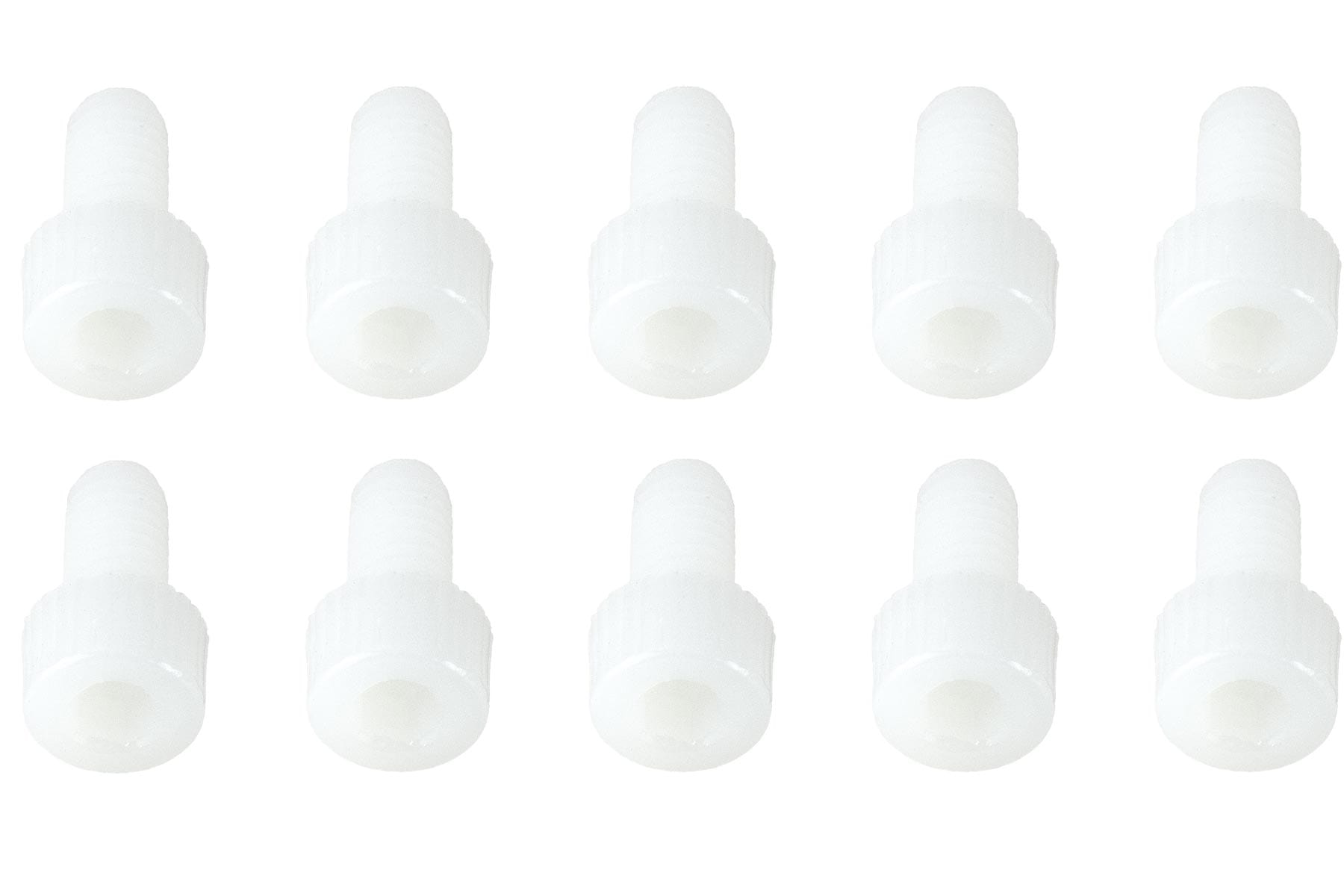 BenchCraft M4 x 8mm Nylon Hex Screws - White (10 Pack)