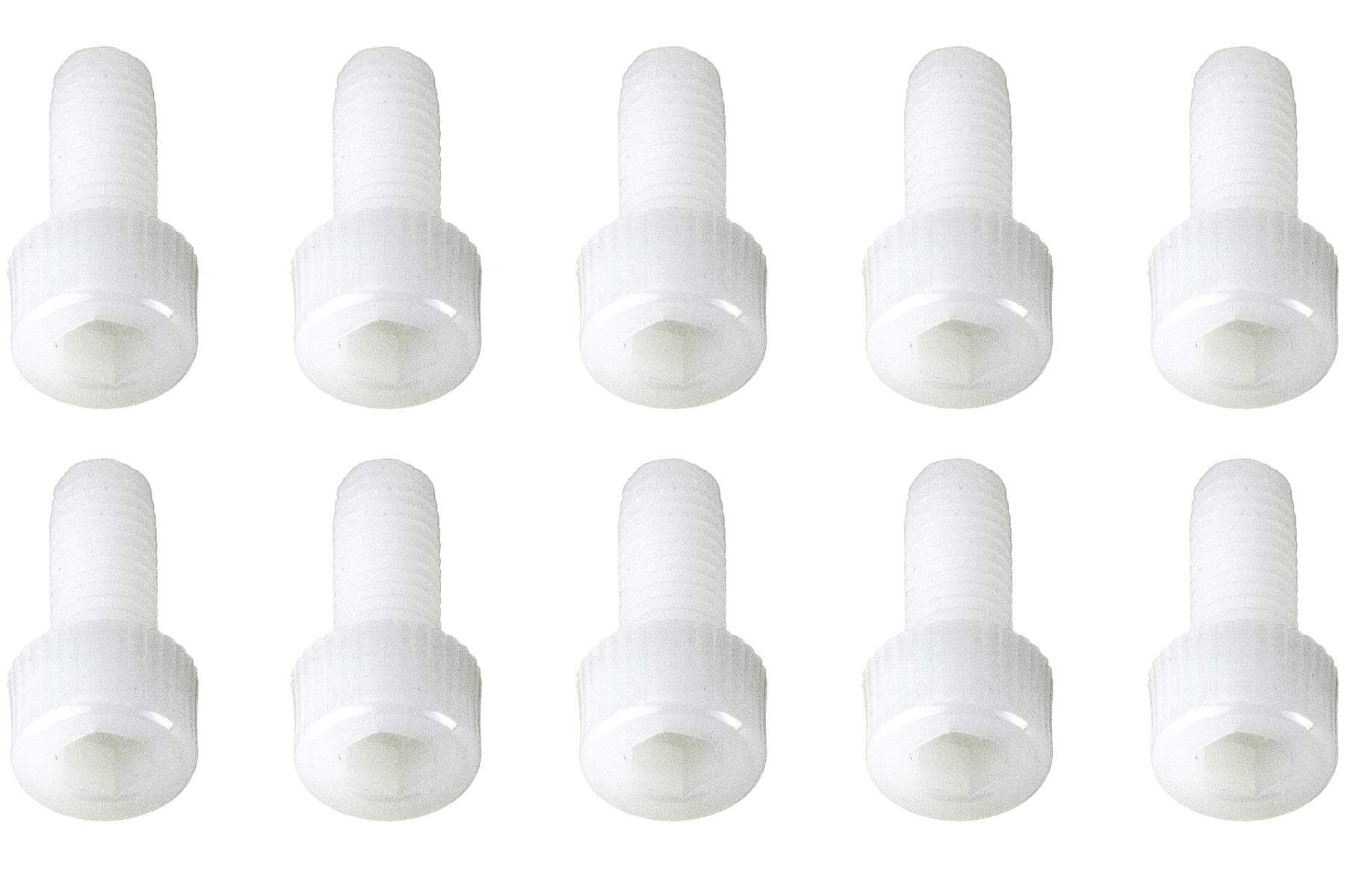 BenchCraft M5 x 12mm Nylon Hex Screws - White (10 Pack)
