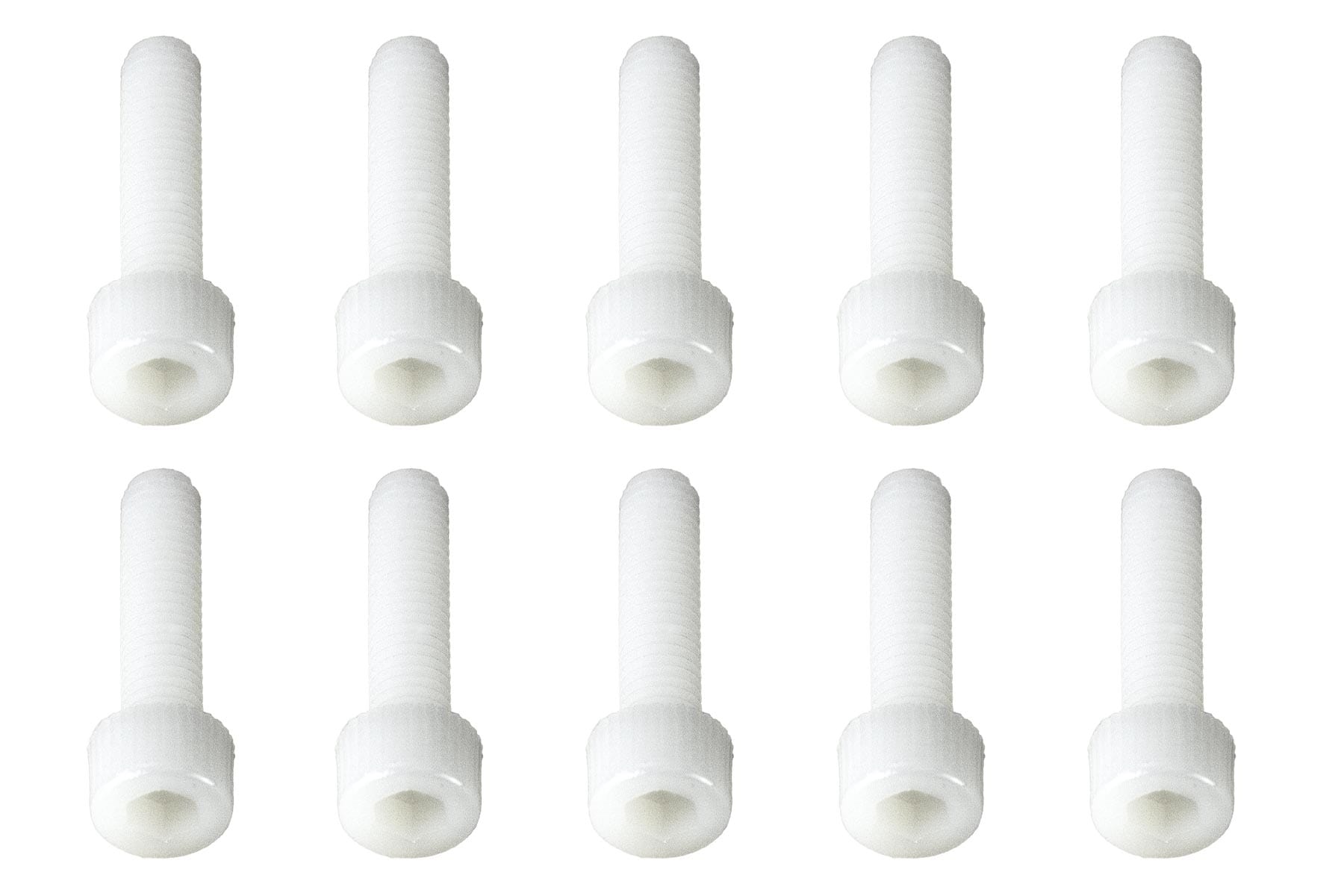 BenchCraft M5 x 20mm Nylon Hex Screws - White (10 Pack)