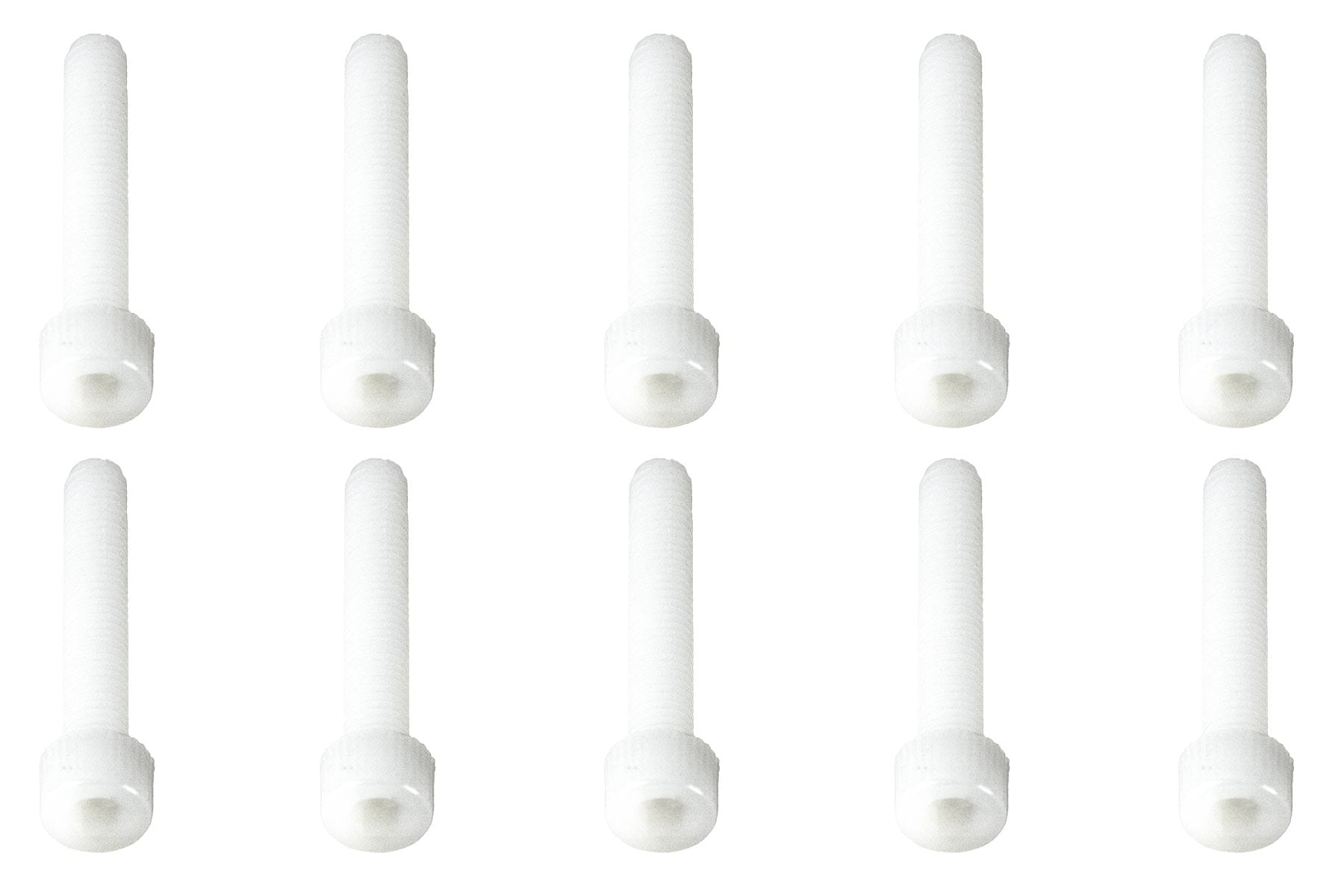 BenchCraft M5 x 30mm Nylon Hex Screws - White (10 Pack)