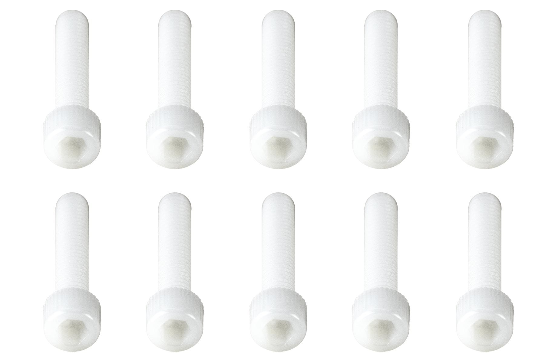 BenchCraft M6 x 30mm Nylon Hex Screws - White (10 Pack)