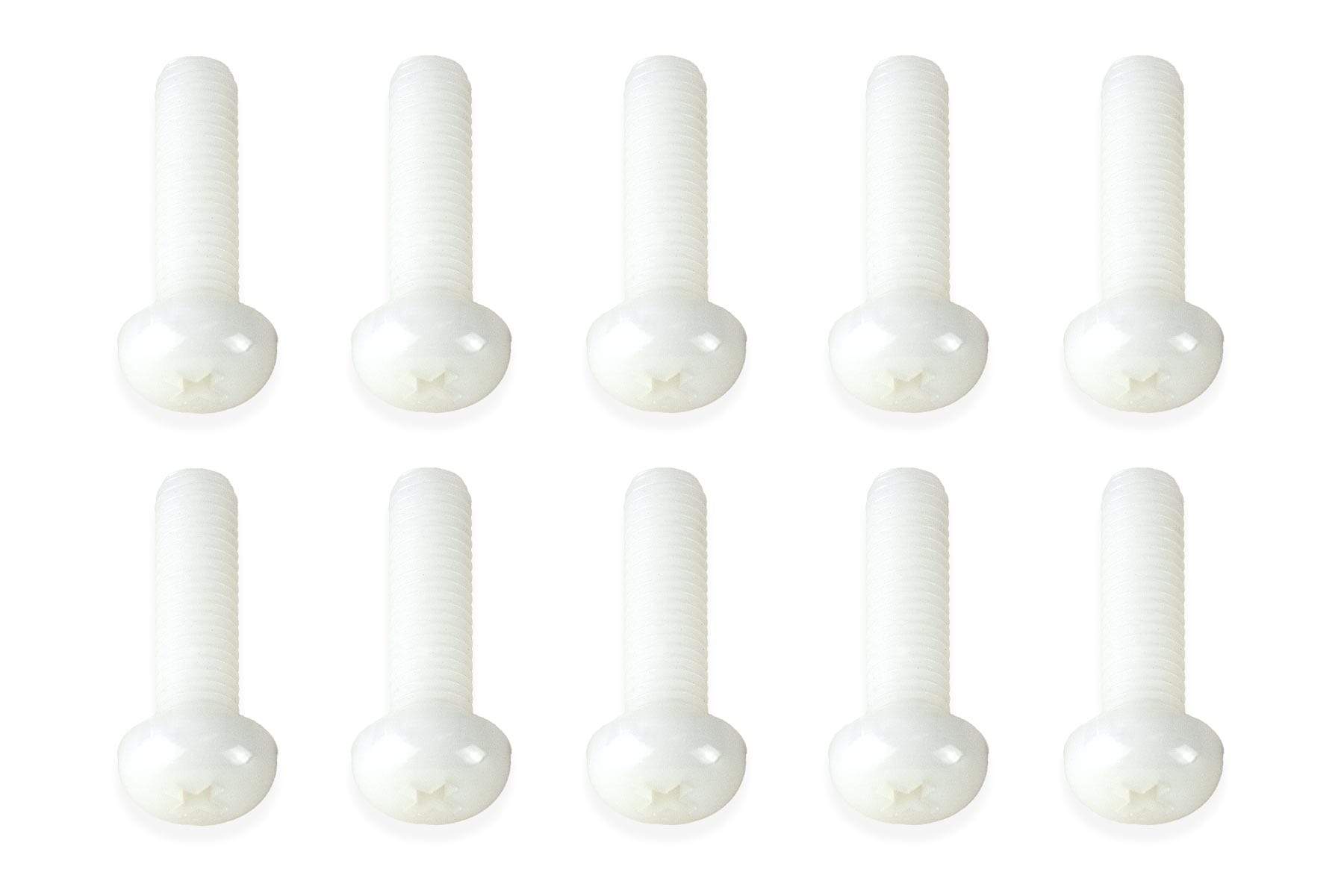 BenchCraft M8 x 30mm Nylon Screws - White (10 Pack)