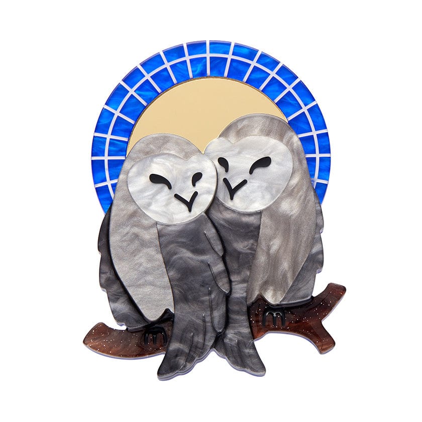 Good Omens Owls brooch