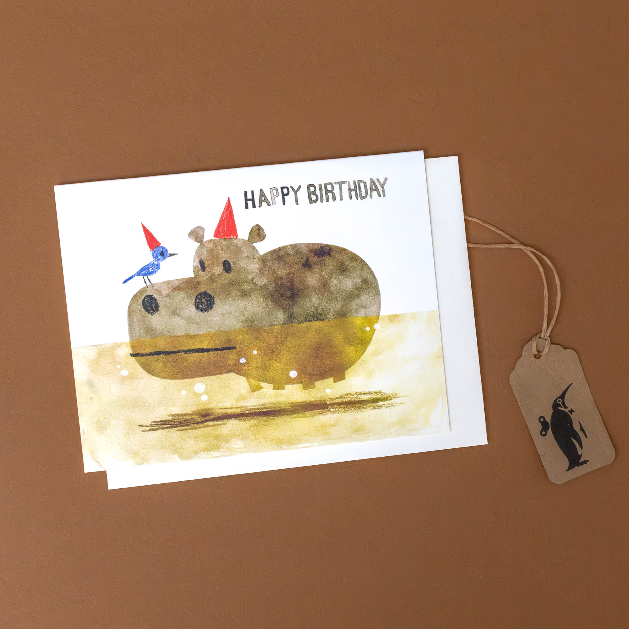 Birthday Birdie & Hippo Greeting Card