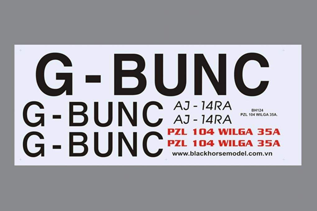 Black Horse 2240mm PZL-104 Wilga Decal Set