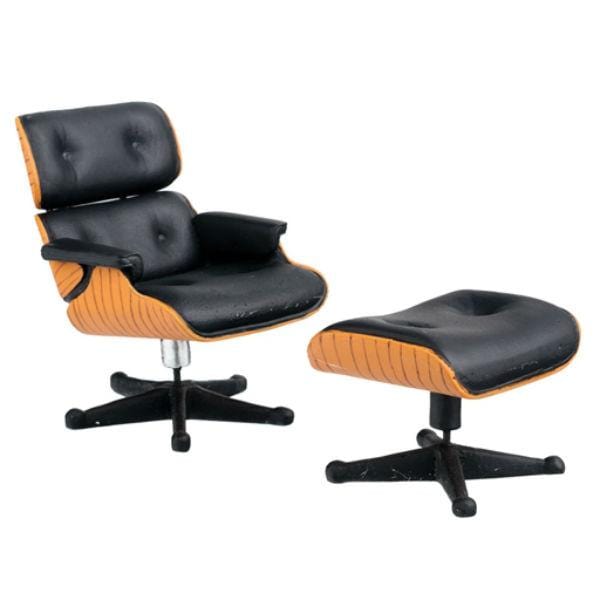 Eames Dollhouse Miniature  Lounge Chair & Ottoman