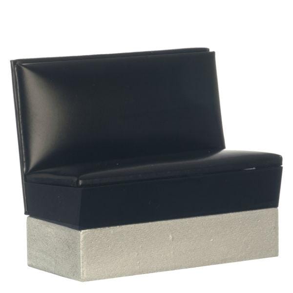 Black 1950s Dollhouse Miniature Booth Bench