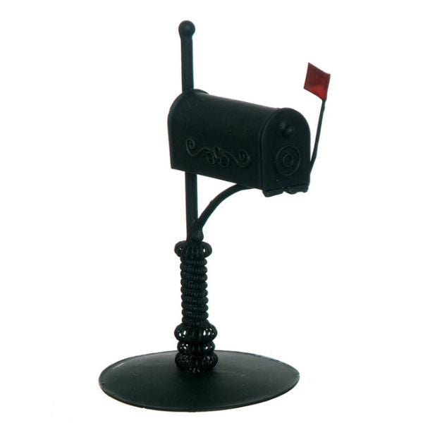 Black Dollhouse Miniature Rural Mailbox