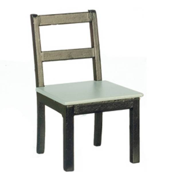 Black & Gray Dollhouse Miniature Kitchen Chair