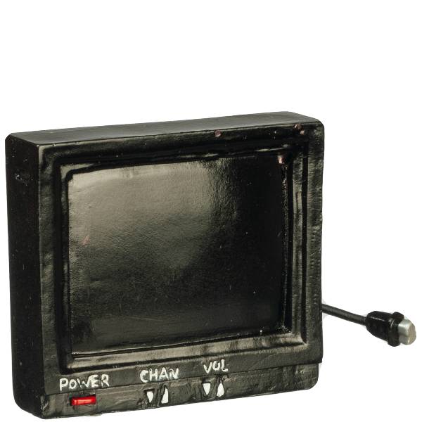 Black Dollhouse Miniature TV