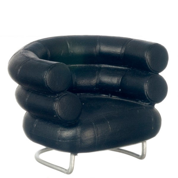 Black Dollhouse Miniature Barrel Chair