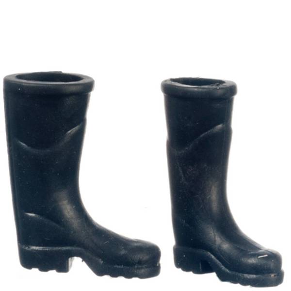 Black Dollhouse Miniature Boots